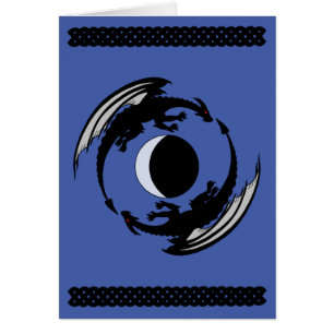 Moon Dragons Fantasy Design Tarjeta de saludo