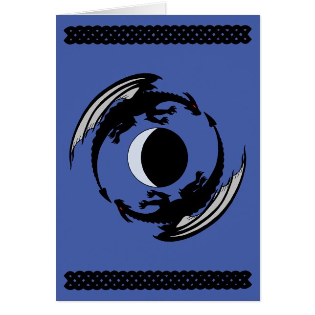 Moon Dragons Fantasy Design Tarjeta de saludo (Frente)