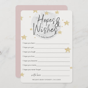 Moon inicia la tarjeta Baby Shower Hopes & Wshes C