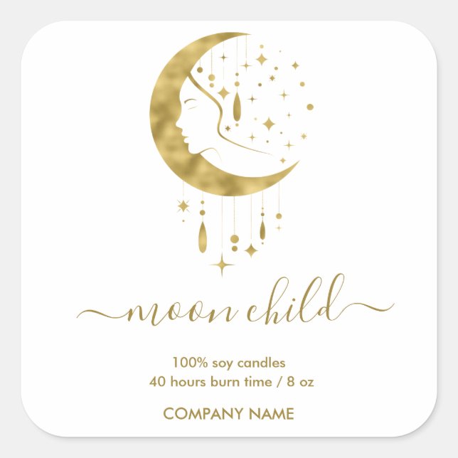 Moon Mystic Witchy Etiqueta del frasco celestial (Anverso)