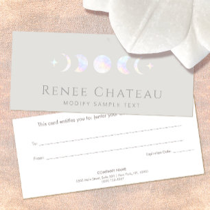 Moon Phases Spa Certificado de regalo de salón
