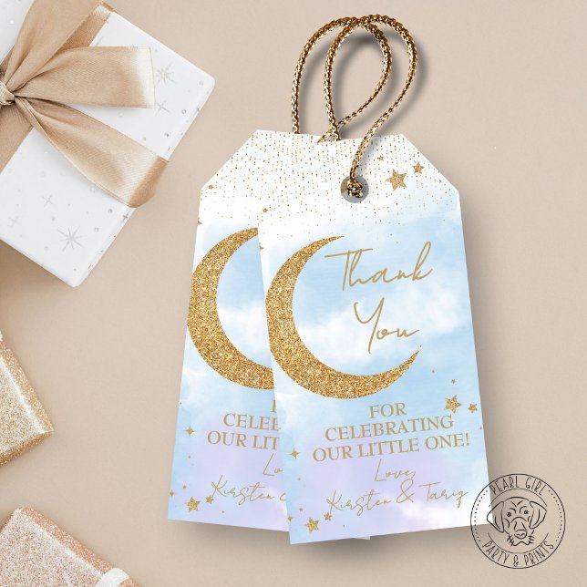 Moon & Stars Baby Shower Gracias etiqueta de regal (Subido por el creador)