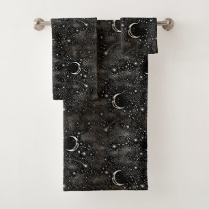 Moon Stars Celestial Black