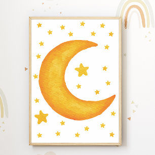 Moon Stars Niños Sala Decoración Poster De Enferme