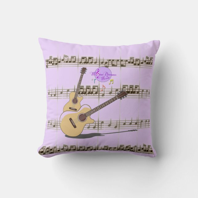 MoonDreams Music Guitar Riffs Cojín decorativo Pur (Anverso)