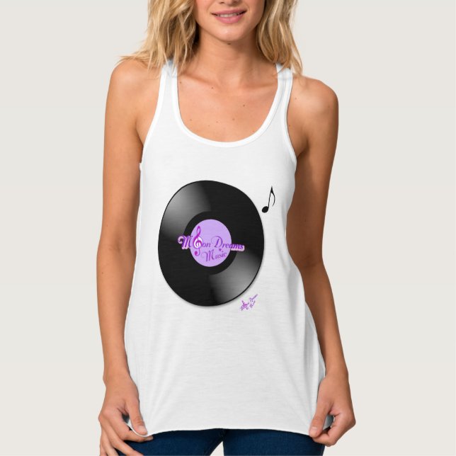 MoonDreams Music Record Purple Racerback Tank Top (Anverso)