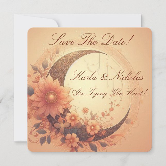 Moonflower Save The Date Boda Invitación (Anverso)