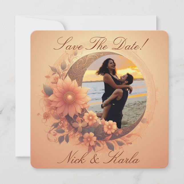 Moonflower Save The Date Photo Invitación (Anverso)