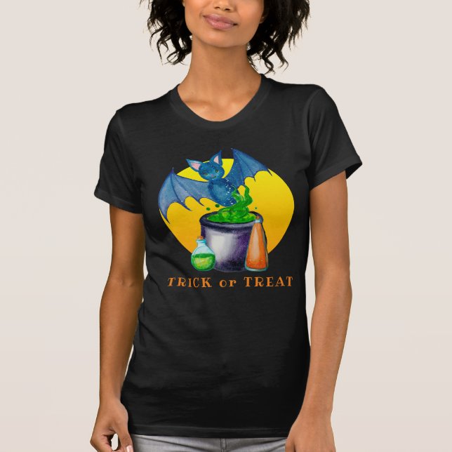 Moonlight, Bat And Potions Fine Jersey T-Shirt (Anverso)