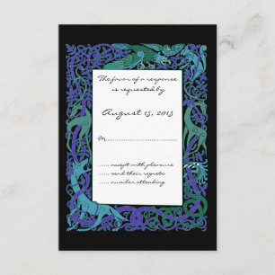 Moonlight Blue Celtic Animals Diseño Boda RSVP