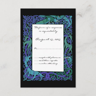 Moonlight Blue Celtic Animals Diseño Boda RSVP