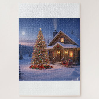 Moonlit Christmas Eve-Cozy Puzzle Scene