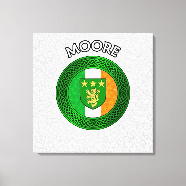 Moore Escudo y Knot celta en la impresión de tela  (Anverso)