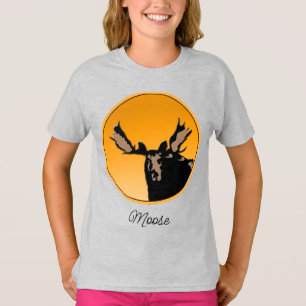 Moose al atardecer - Original camiseta de arte sal