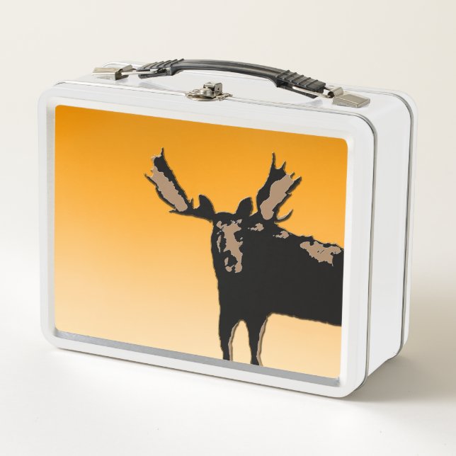 Moose al atardecer - Original Wildlife Art (Anverso)