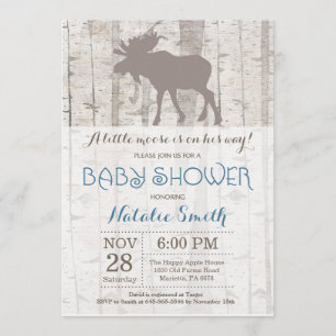 Moose Boy Baby Shower Invitación Rustic Woodland