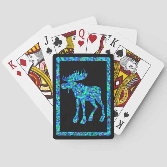 Moose con aleta en negro - Cartas para jugar en bi (Reverso)