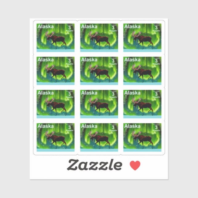 Moose de las luces del norte - Pegatina de rehenes (Hoja)