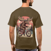 Moose en bicicleta camiseta clásica