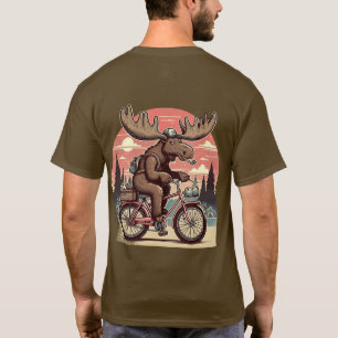 Moose en bicicleta camiseta clásica