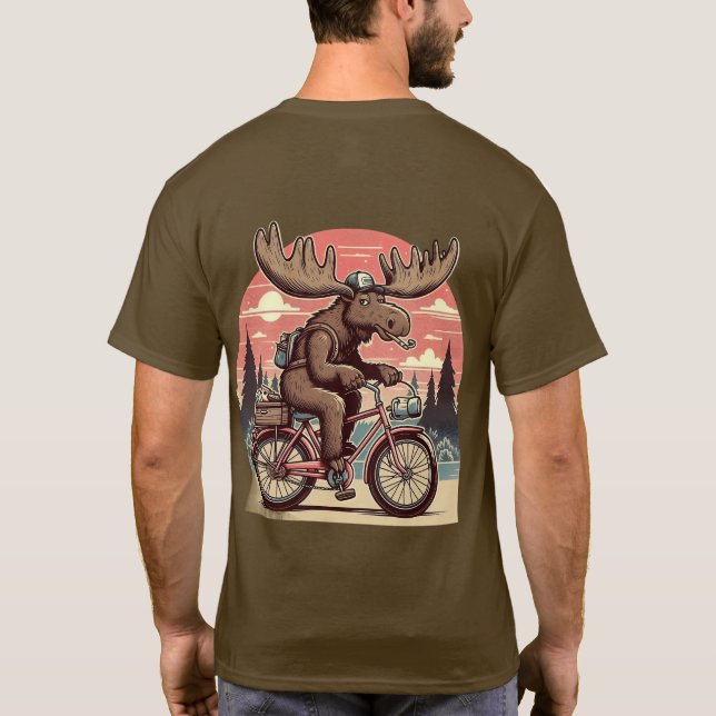Moose en bicicleta camiseta clásica (Reverso)