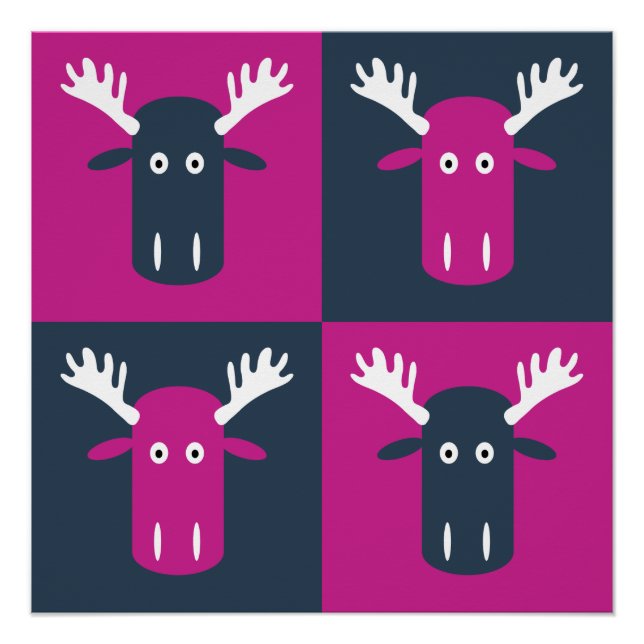 Moose Head Pop Art poster (Anverso)
