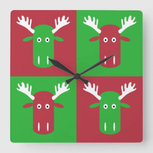 Moose Head Pop Art reloj de pared
