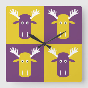 Moose Head Pop Art reloj de pared