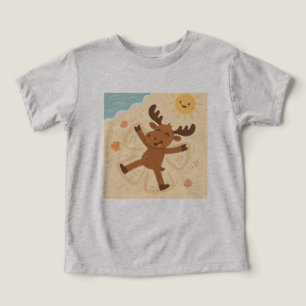 Moose hizo un ángel de arena – Camiseta de playa c