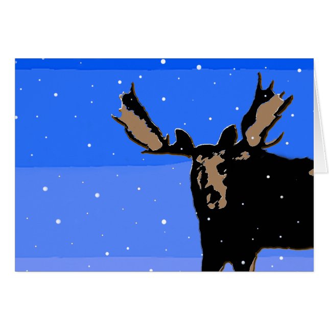 Moose in Winter - Original Wildlife Art (Anverso (Horizontal))