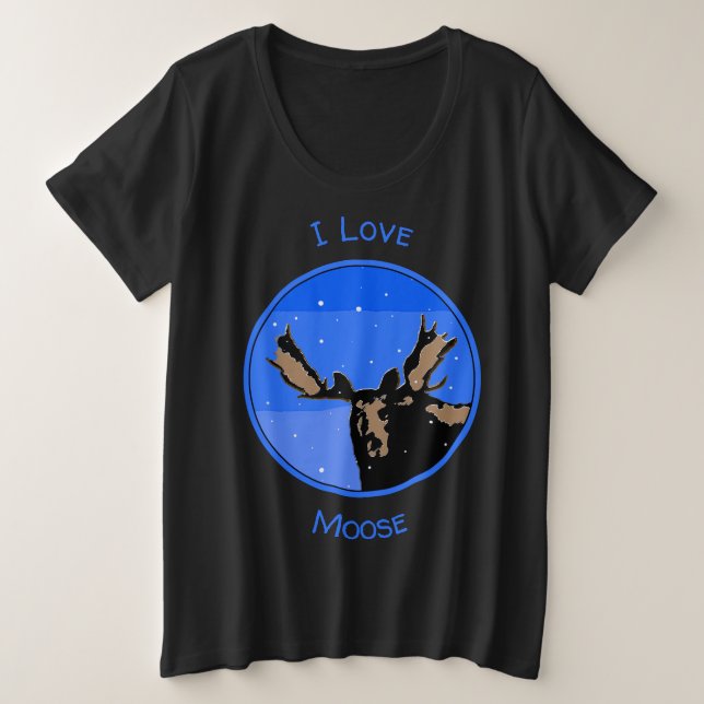Moose in Winter - Original Wildlife Art (Anverso del diseño)