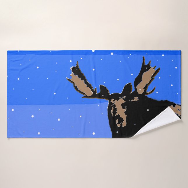 Moose in Winter - Original Wildlife Art (Toalla de baño)