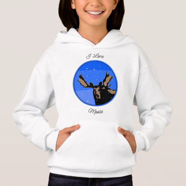 Moose in Winter - Original Wildlife Art (Anverso)