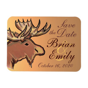 Moose marrón rústico Salven el imán personalizado