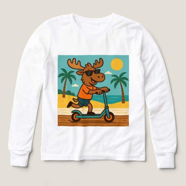 Moose on Loose - Beach Adventure T-Shirt por K (Diseño frontal)
