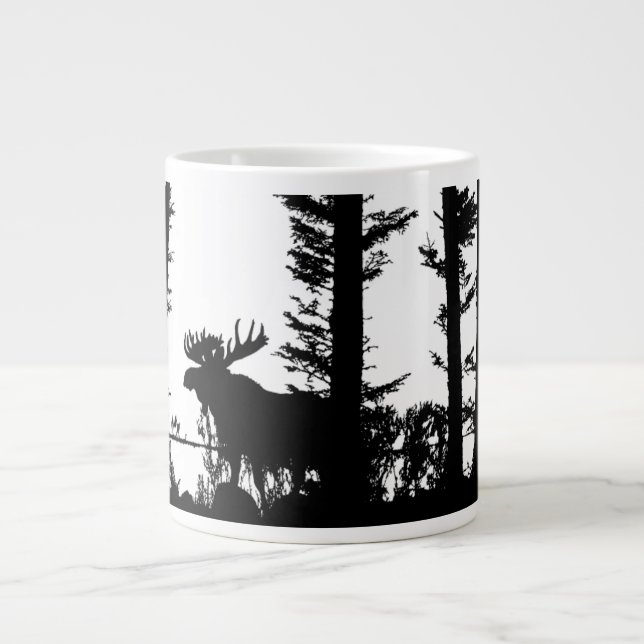 Moose Silhouette - taza de café gigante (Frente)