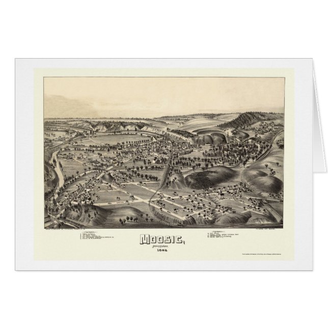 Moosic, mapa panorámico del PA - 1892 (Anverso (Horizontal))