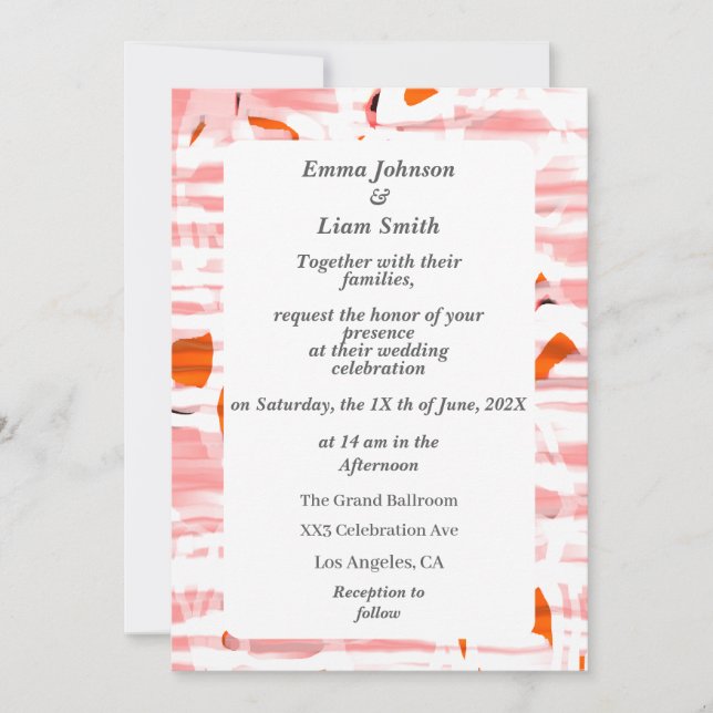 Moqueta de seda tema colores pastel Invitación a l (Anverso)