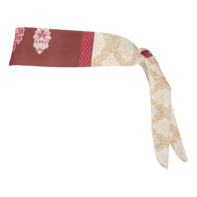 moqueta roja y beige con un borde rojo (Girar 90)