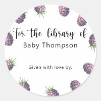 Mora - Etiqueta de libro para baby shower, libros