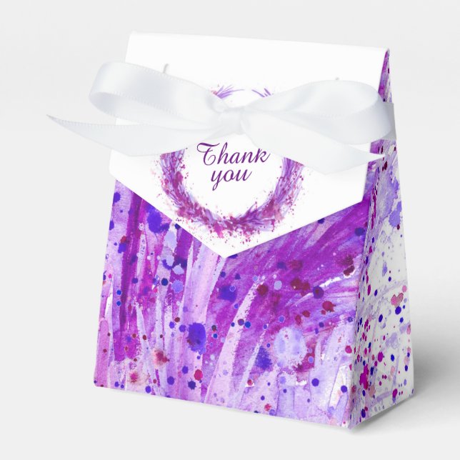 Morada acuarela arte agradecimiento caja de regalo (Front Side)