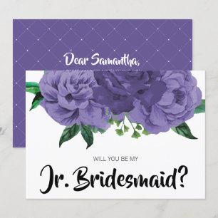 Morada violeta floral sé mi tarjeta de novia junio