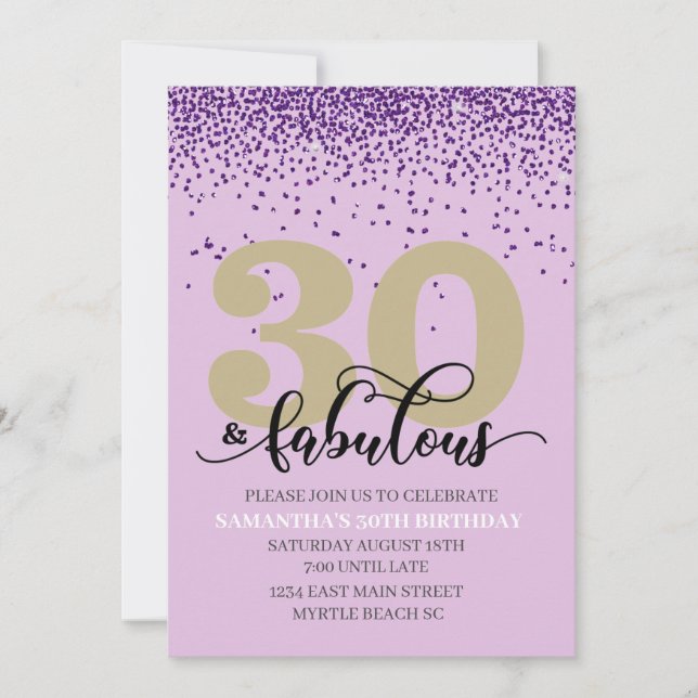 Morado 30 y fabulosa invitación a la fiesta de cum (Anverso)