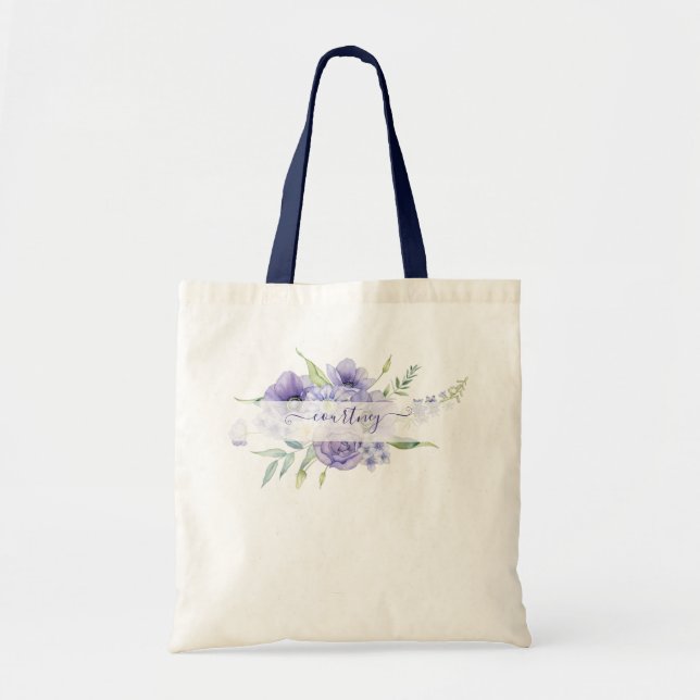 Morado acuarela floral bolsa de tetas personalizad (Frente)