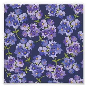 Morado acuarela Flores Foto impresa