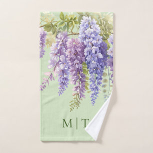 Morado acuarela glicinia floral lilac botánico