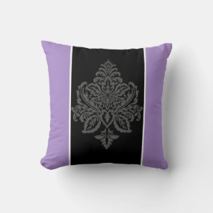 Morado, almohada de lanzamiento damasco