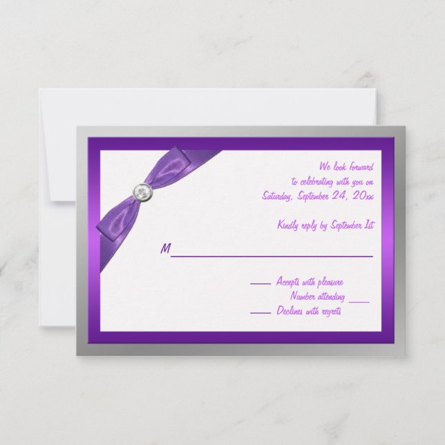 Morado, Blanco y Plata con Tarjeta de Respuesta de (Anverso)