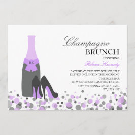 Morado Bridal Ducha Champán Brunch Invitación