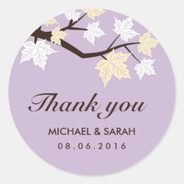 Morado Cae Maple Leaves Gracias Pegatina